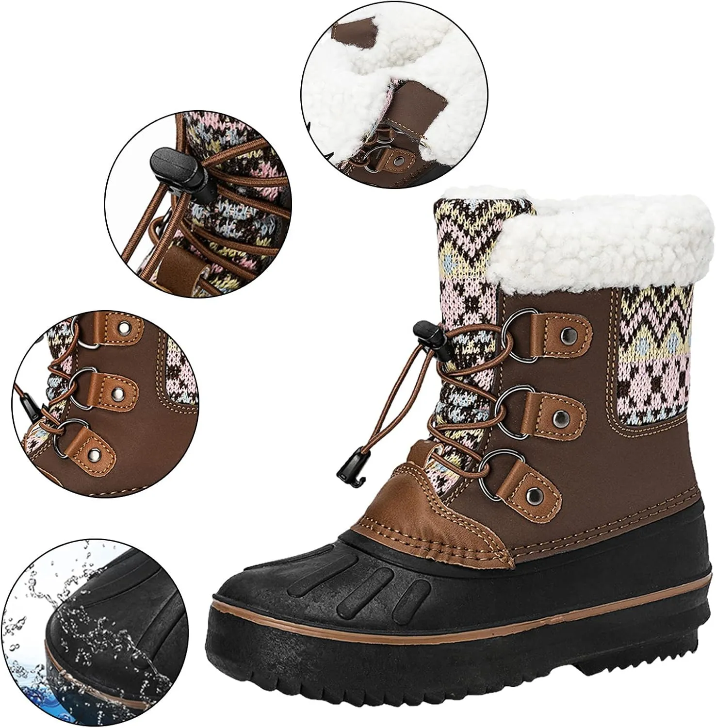 Kids Shoes Snow Boots Girls Boys OutdoorBoots Warm Boots With Cotton Snow Boots High Heel Boots for Kids