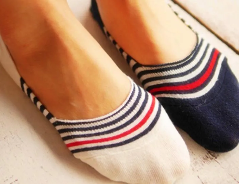 Ladies Invisible Stripe Socks (3 Pairs)