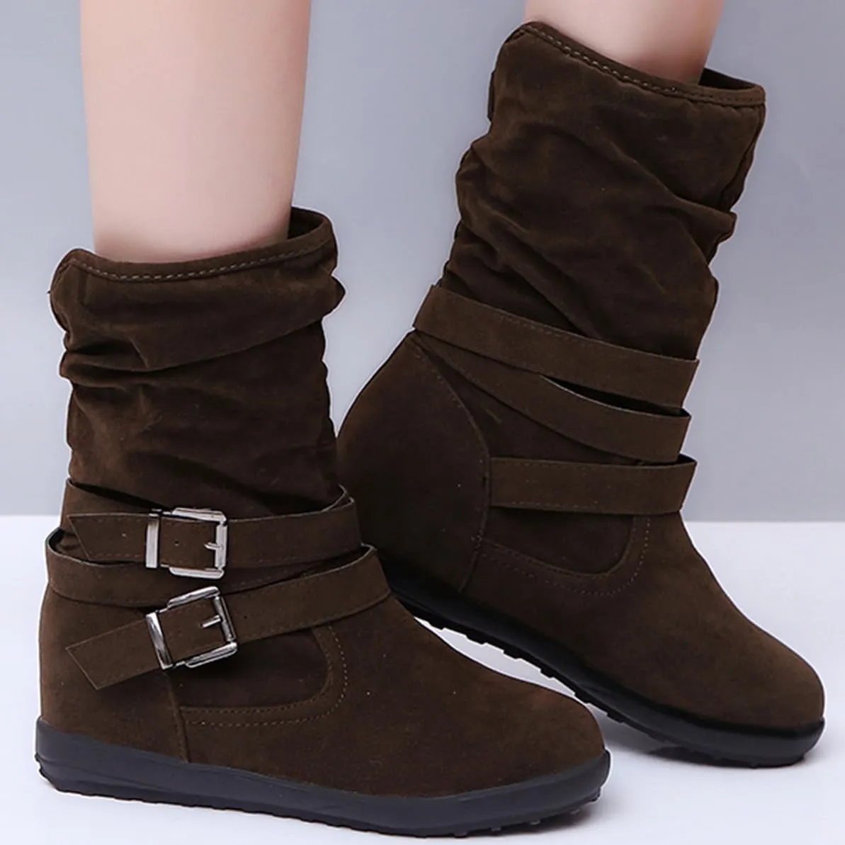 Ladmiple Winter Boots For Women Cute Snow Boots Fashion Casual Warm Outdoor Classic Faux Fur Lined Slip On Ankle Boots
