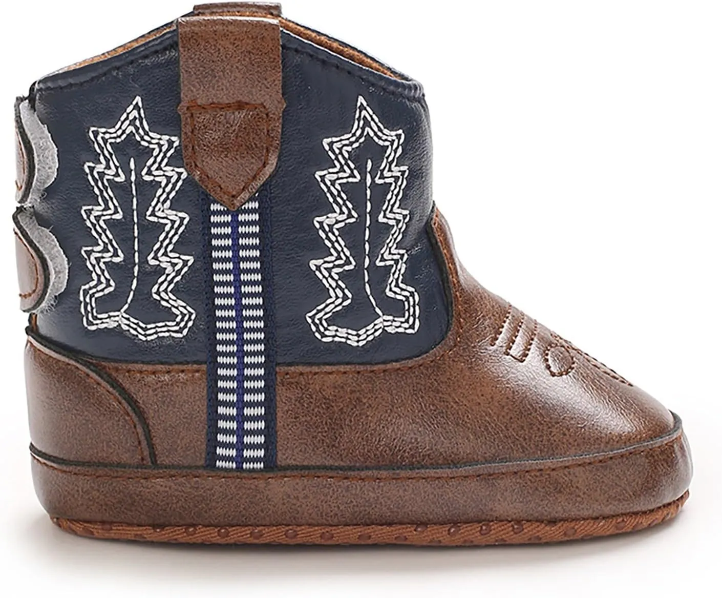 Leather Soft Sole Cowboy Boots for Baby Infant Toddler Boys Girls Newborn Crib Prewalkers Baby Non Slip Crib Shoes