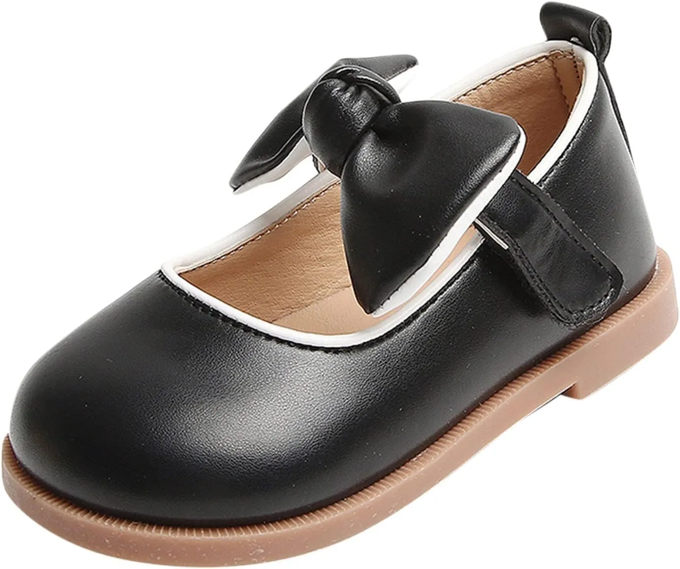 Little Girl Mary Jane Dress Shoes with Bow Flower Girl Shoes Toddler Girl School Uniform Shoes for Wedding Party