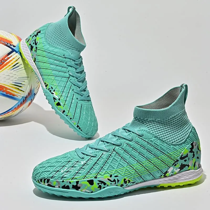 Men's Football Boots TF Futsal Shoes Tennis Sneakers high top Breathable Football Shoes