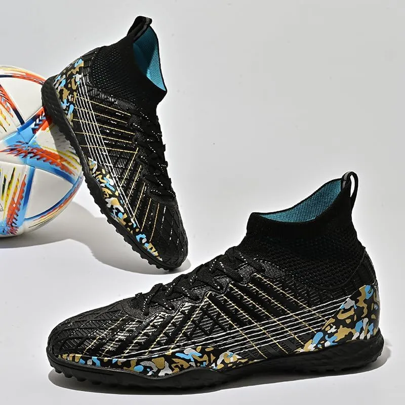 Men's Football Boots TF Futsal Shoes Tennis Sneakers high top Breathable Football Shoes