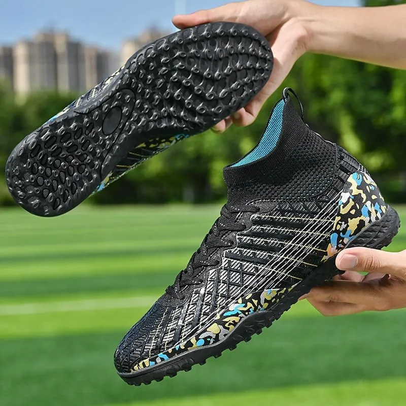 Men's Football Boots TF Futsal Shoes Tennis Sneakers high top Breathable Football Shoes