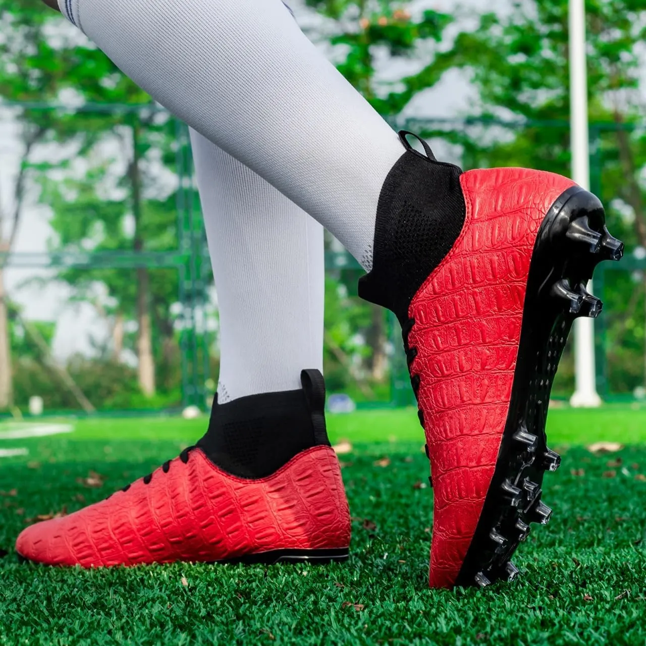 Men's High-Top Soccer Cleats for Youth & Kids ?C Lightweight Football Cleats for Firm Ground & Turf ?C Durable Training Futsal Shoes, Athletic Boys' Football Shoes for Indoor & Outdoor Play