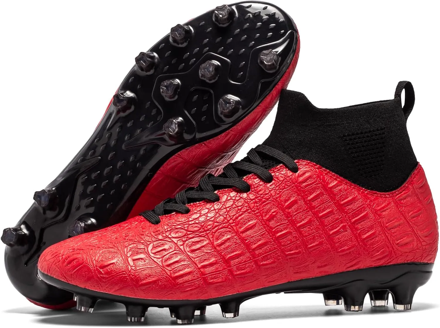 Men's High-Top Soccer Cleats for Youth & Kids ?C Lightweight Football Cleats for Firm Ground & Turf ?C Durable Training Futsal Shoes, Athletic Boys' Football Shoes for Indoor & Outdoor Play
