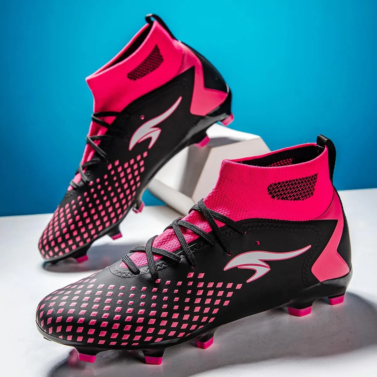 Men's Professional Competition Soccer Shoes, Protective, wear-Resistant, high top, Breathable Football Shoes