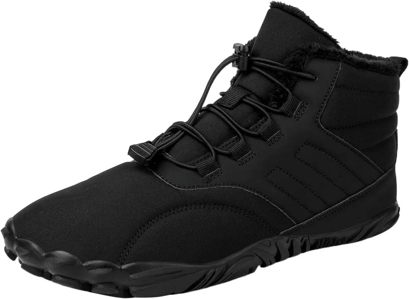 Mens Snow Boots Warm Fur Lined Winter Boots Lace Up Waterproof Non Slip Outdoor Lightweight Ankle Boots Work Trekking Hiking Boot
