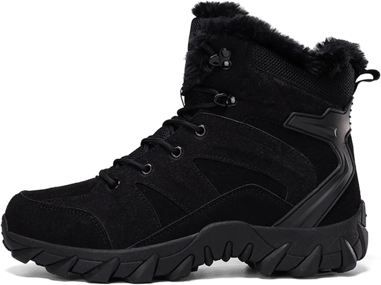 Mens Snow Boots Waterproof Winter Boots Lace Up Non Slip Warm Fur Booties Winter Casual Slip on Ankle Boots Thickening Winter Shoes Walking Hiking Boots