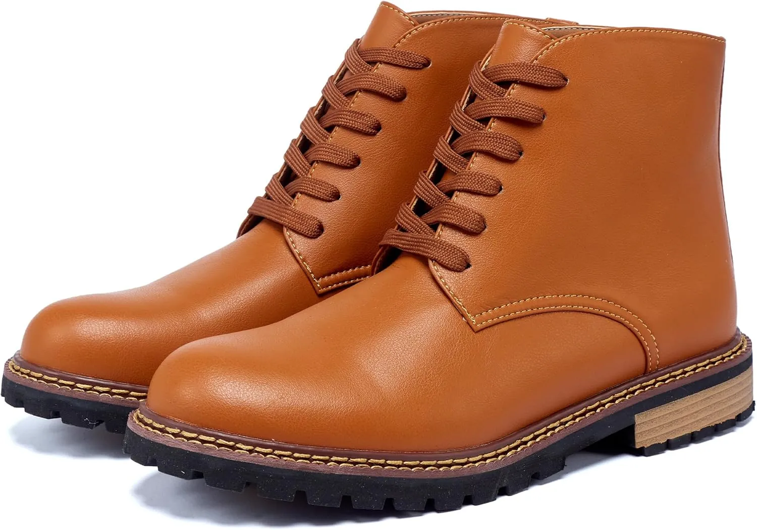 Men's Wide Calf Cowboy Boots, Motorcycle Leather Boots, Men's Black Waterproof Low Heeled Riding Boots, Bicycle Boots, Western Work Boots, Hiking Boots