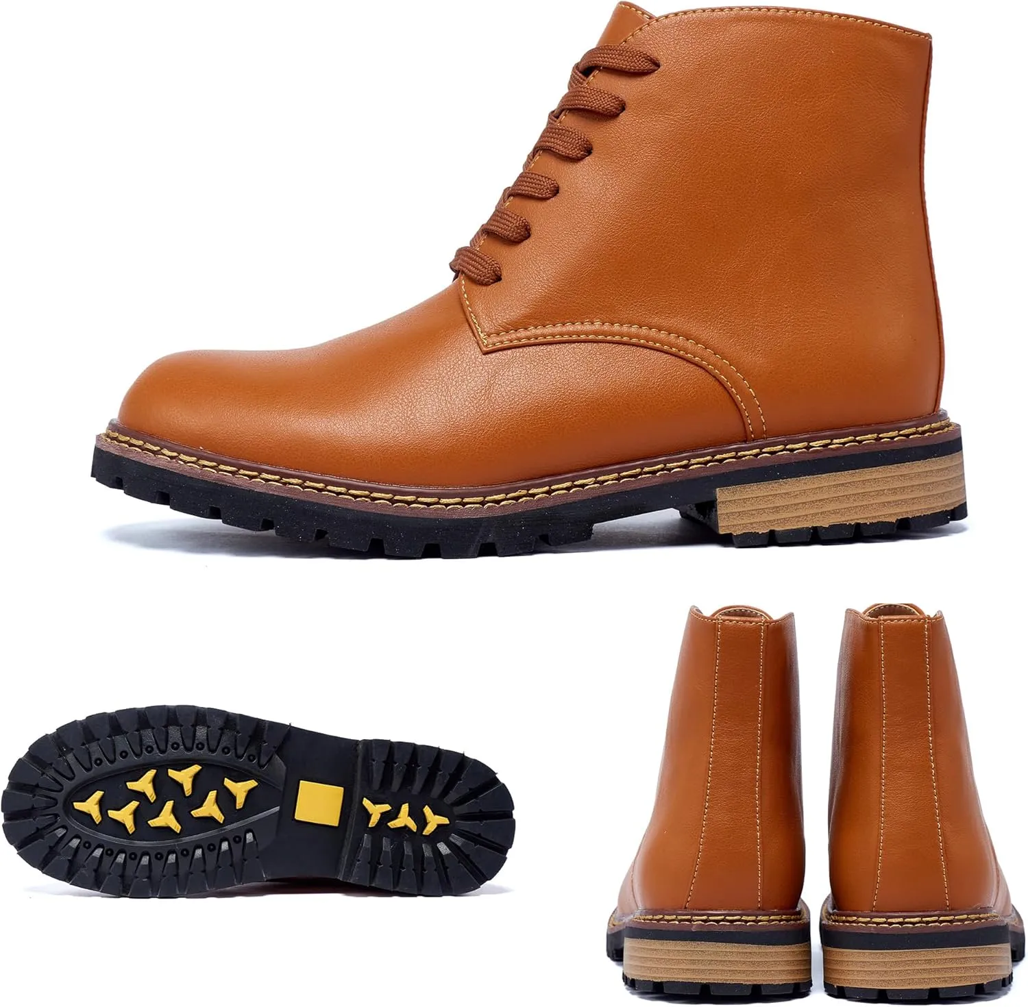 Men's Wide Calf Cowboy Boots, Motorcycle Leather Boots, Men's Black Waterproof Low Heeled Riding Boots, Bicycle Boots, Western Work Boots, Hiking Boots