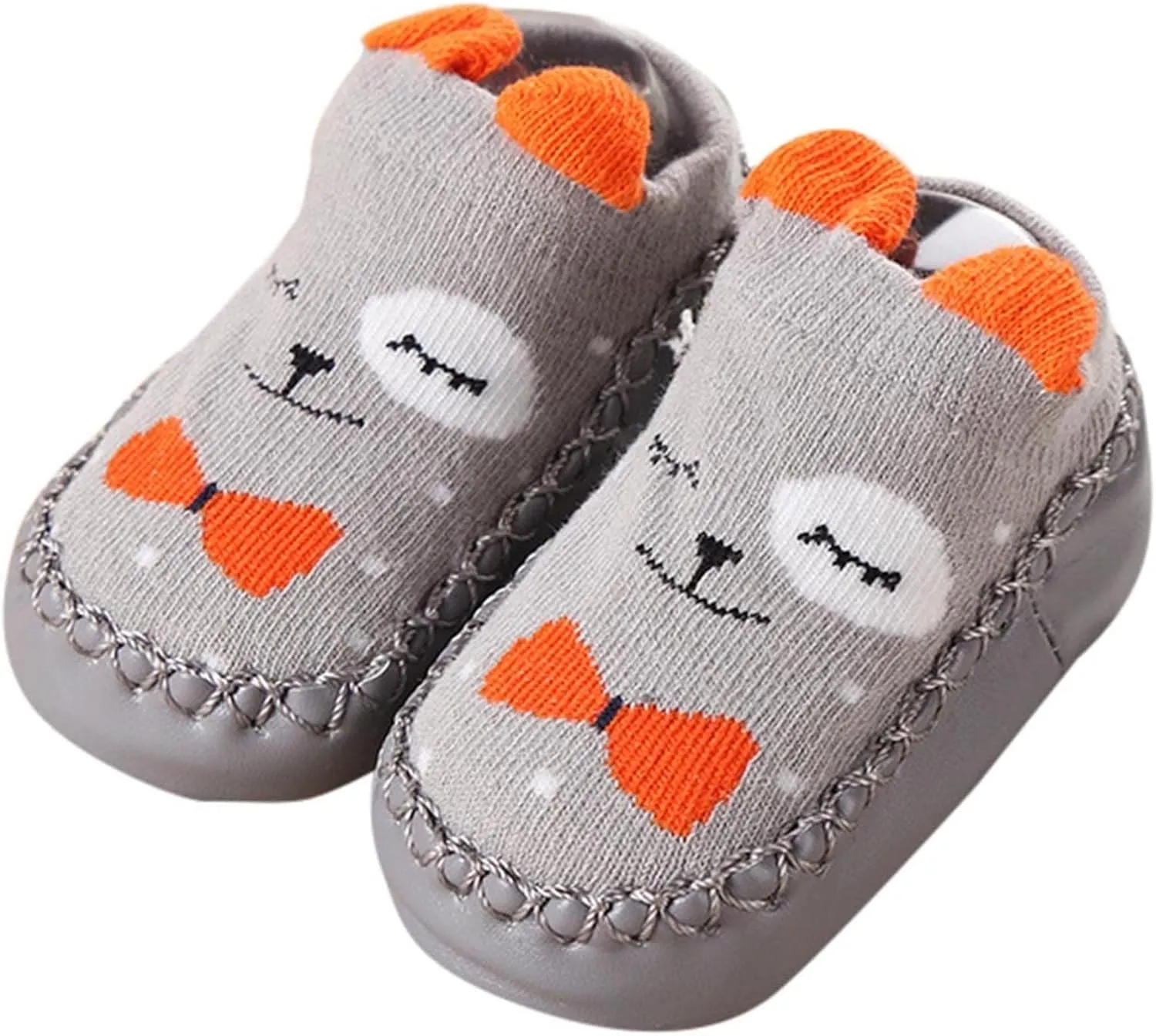 Newborn Baby Boys Girls Cartoon Ears Floor Socks Non Slip Baby Step Shoes Socks Infants Shoes