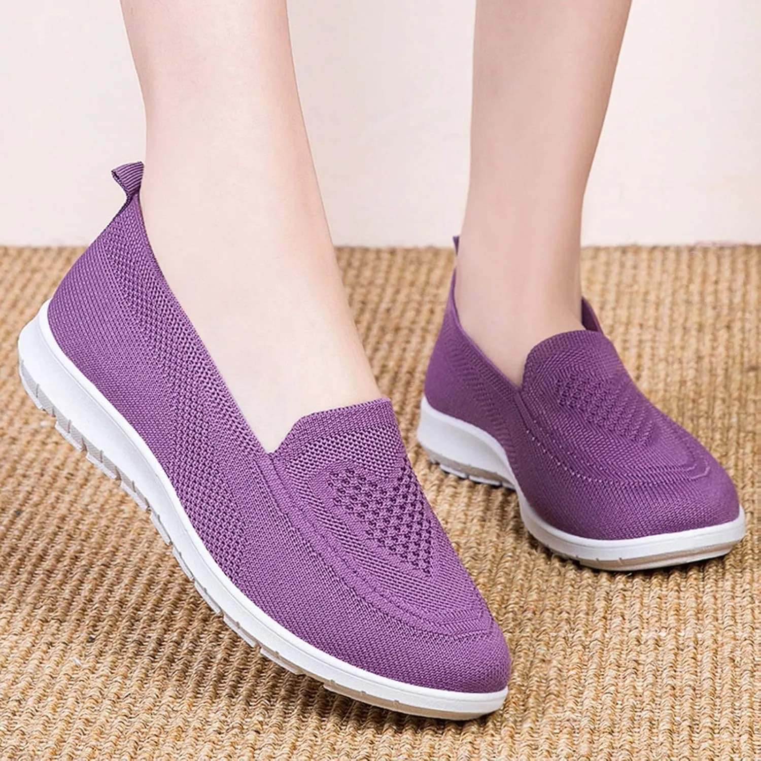 Orthopedic Shoes for Women Soft Slip On Sneakers Breathable Walking Shoes 2024 New Platform Sneaker with Arch Support