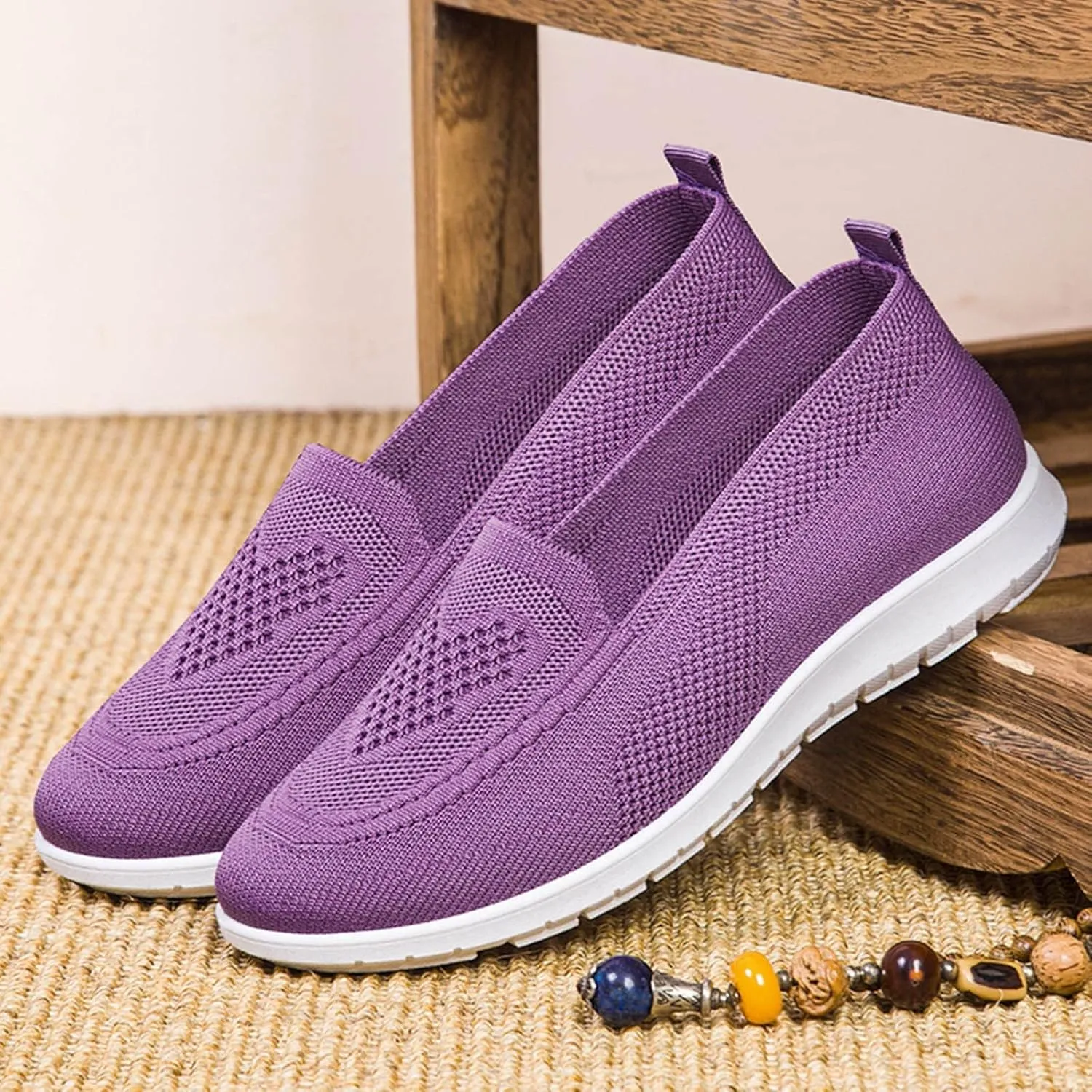 Orthopedic Shoes for Women Soft Slip On Sneakers Breathable Walking Shoes 2024 New Platform Sneaker with Arch Support