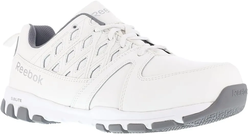 Reebok Work Men's Athletic Steel Shoe White RB4443 Sublite Work Safety Toe