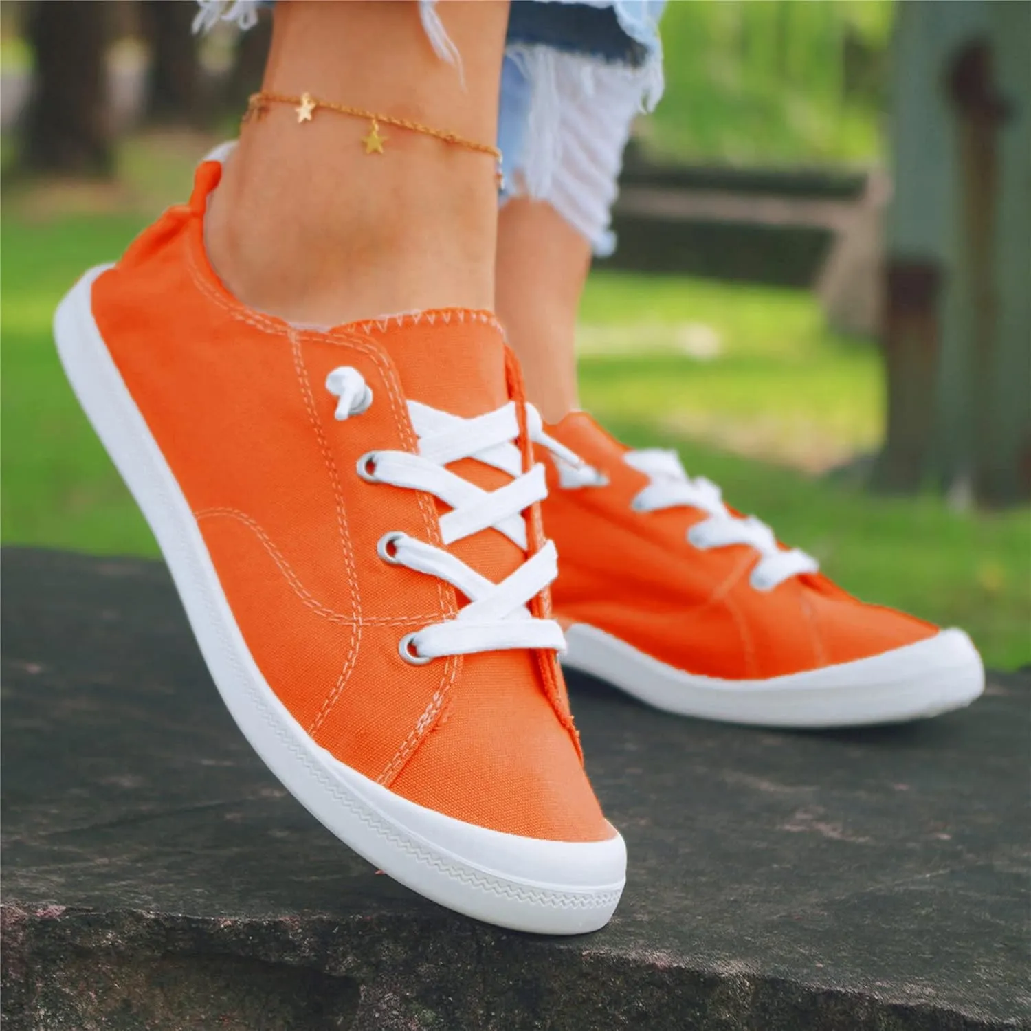 SBGMoSJ Womens Fashion Sneakers 2023 Trendy Slip On Shoes Women Wide Winter All White Running Shoes Women Plantar Fasciitis Shoes Women Black Flats Womens Black Sneakers Size 8 Casual