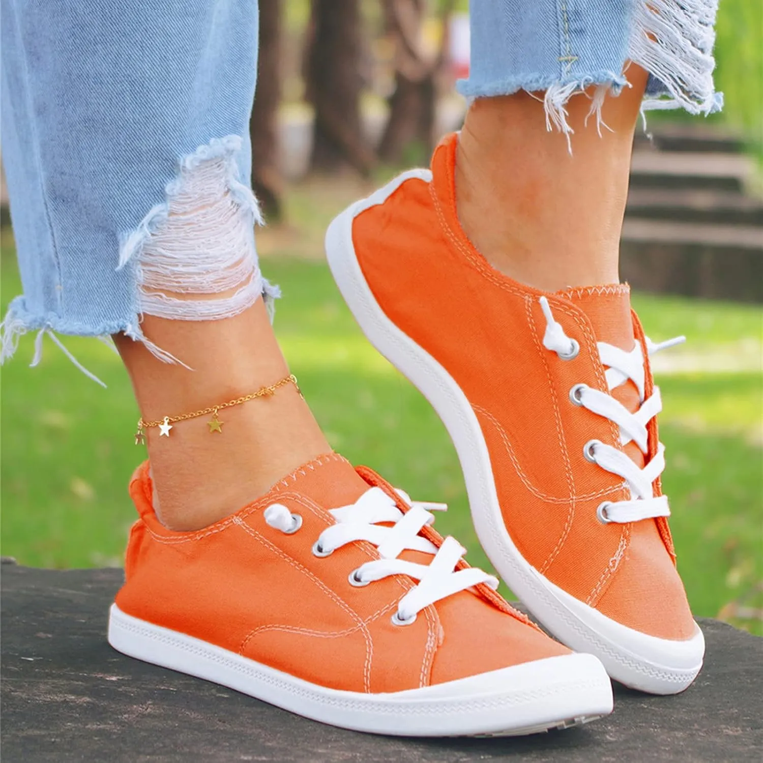 SBGMoSJ Womens Fashion Sneakers 2023 Trendy Slip On Shoes Women Wide Winter All White Running Shoes Women Plantar Fasciitis Shoes Women Black Flats Womens Black Sneakers Size 8 Casual