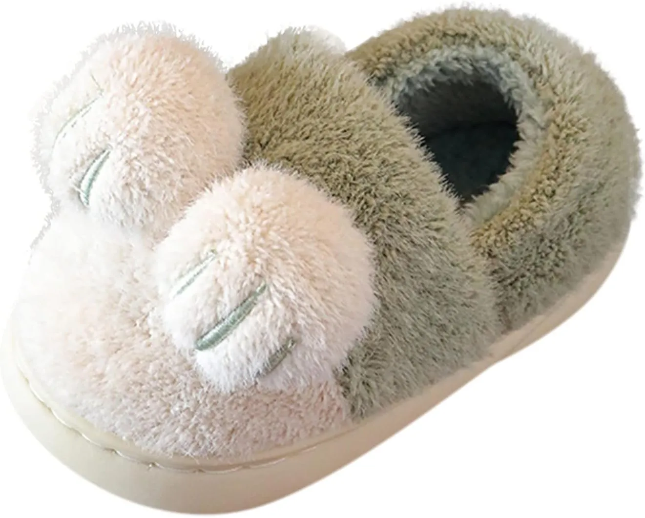 sfdgfhyf Boys Cute Slippers Bedroom Slippers for Kids Cotton Slippers Girls Boys Slippers Memory (Green, 10-10.5 Years Big Kids)