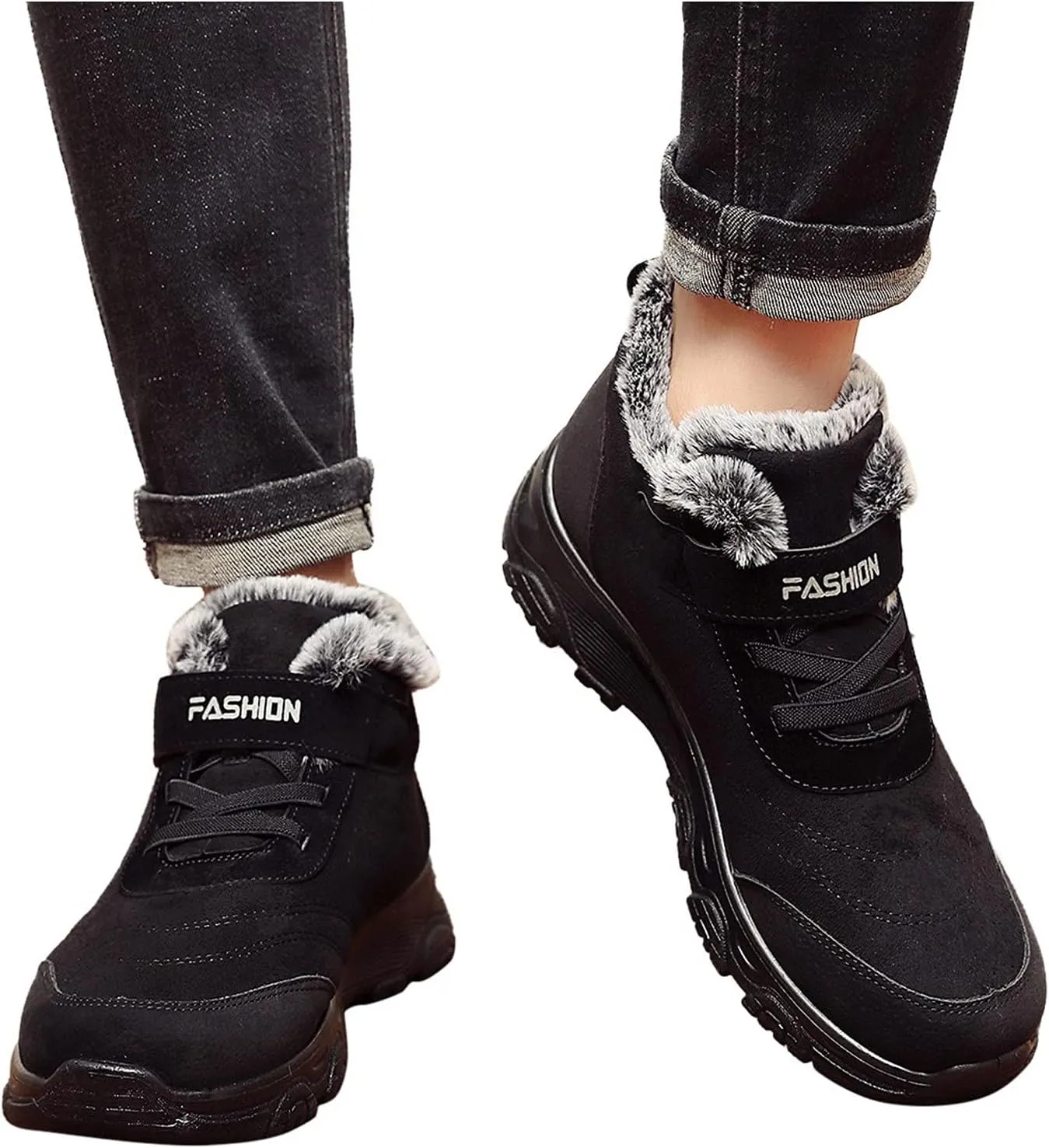 Snow Boots for Men Warm Furry Lined Footwear Waterproof Outdoor Lightweight Winter Boots Non-slip Cold Weather Shoes Hiking Boot Trekking Boots