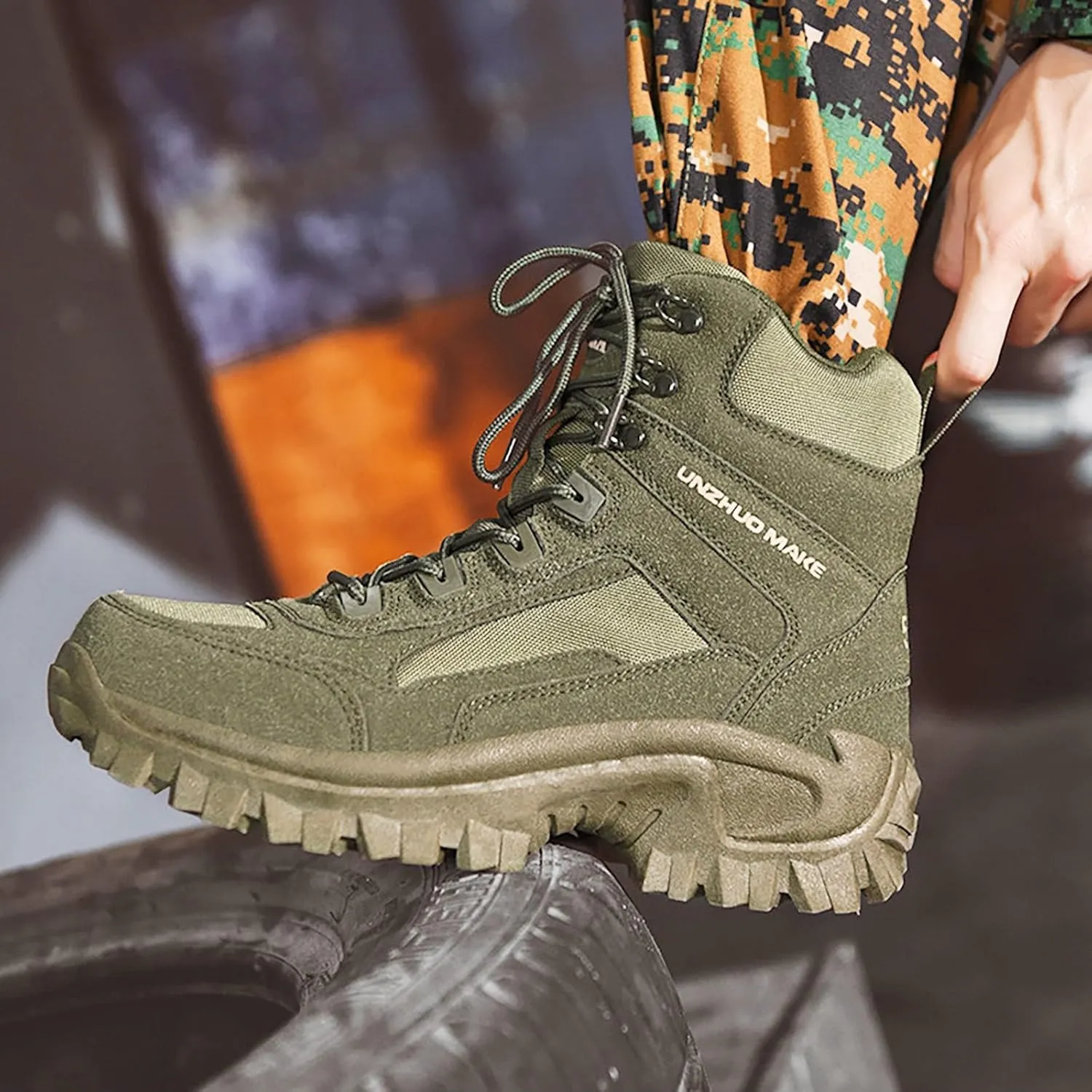 Snow Boots for Men Waterproof Furry Lined Warm Winter Boots Lace Up Cold Weather Anti-Slip Ankle Boots Classic Slip on Lightweight Hiking Shoes