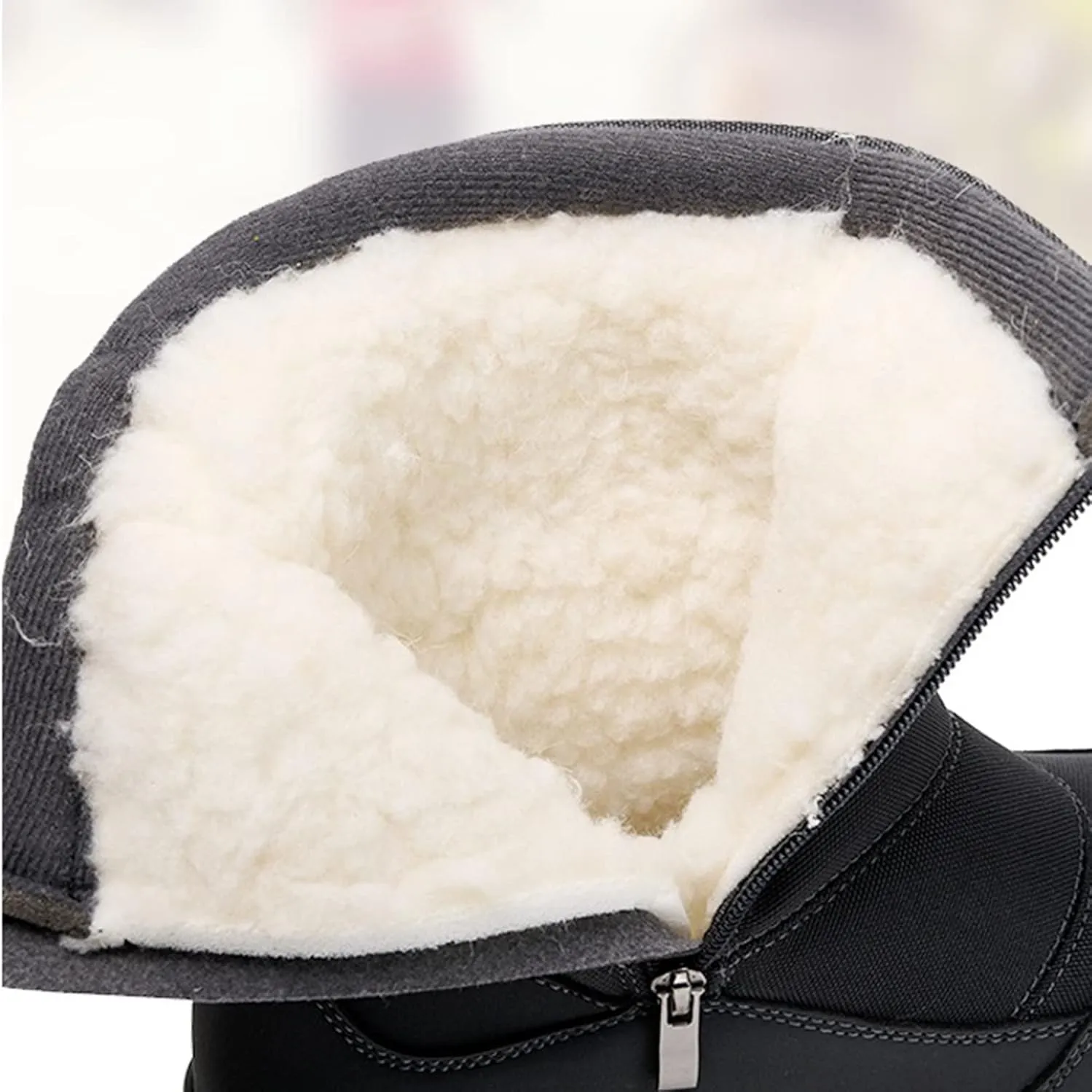 Snow Boots Men Warm Furry Lined Footwear Waterproof Outdoor Lightweight Winter Boots Slip on Ankle Booties Non-slip Hiking Boot Trekking Boots