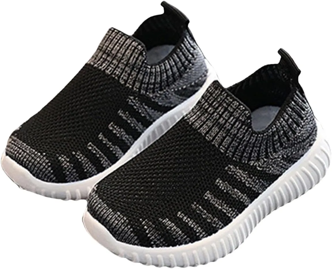 Toddler Barefoot Shoes Mesh Slip on Walking Shoes Non Slip Soft Sole Running Sneakers Kids Casual Comfortable Tennis Sneakers