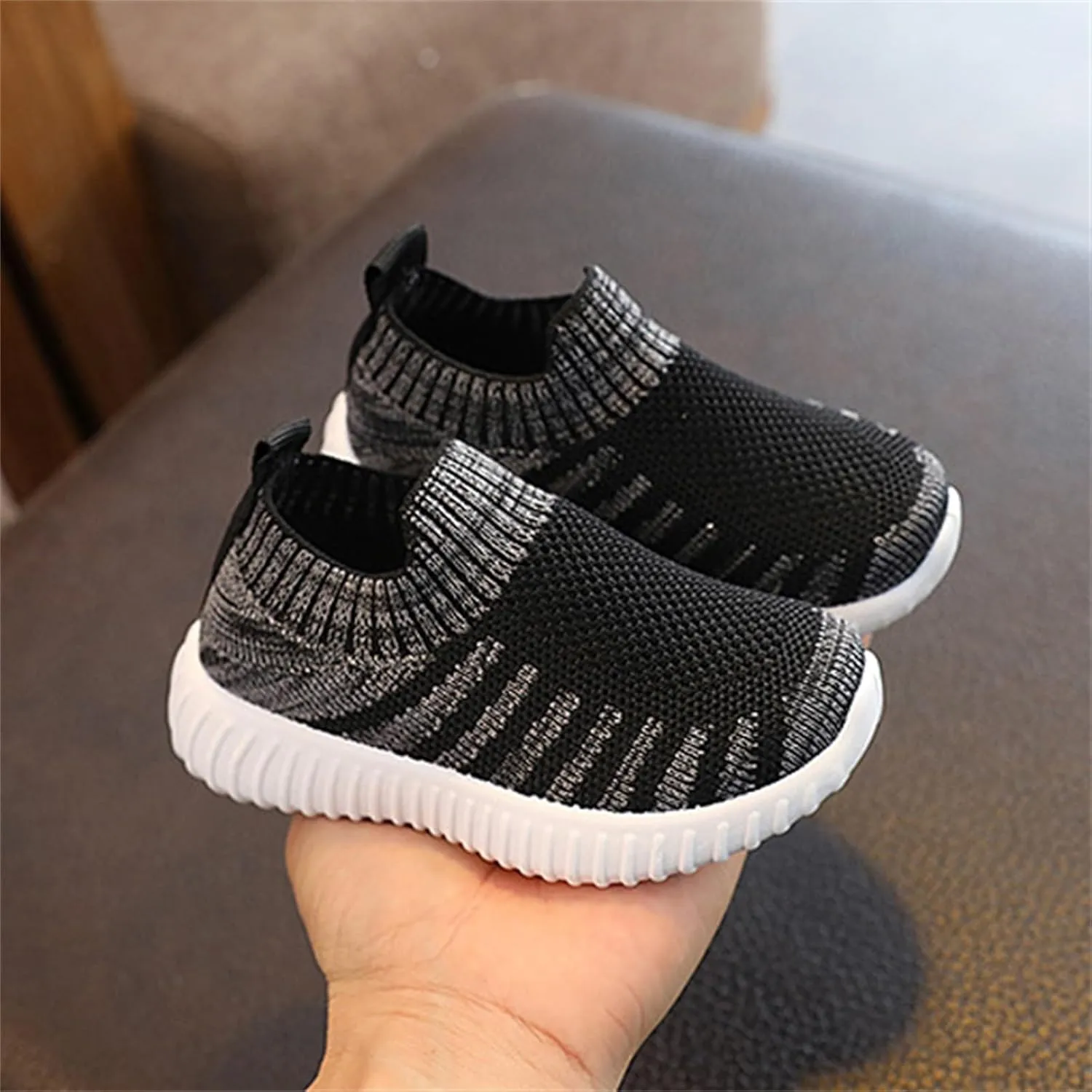 Toddler Barefoot Shoes Mesh Slip on Walking Shoes Non Slip Soft Sole Running Sneakers Kids Casual Comfortable Tennis Sneakers