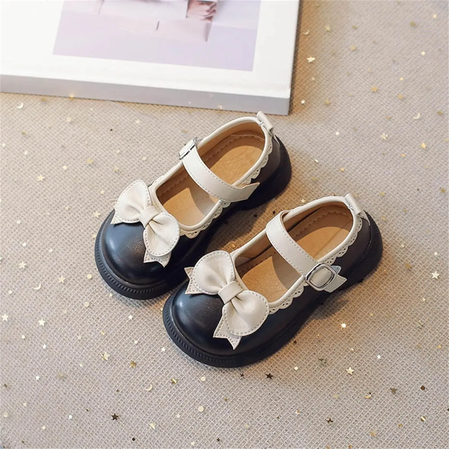 Toddler Flower Girl Bowknot Mary Jane Dress Shoes Cute School niform Platform Kids Elegant Baptism Pary Shoes