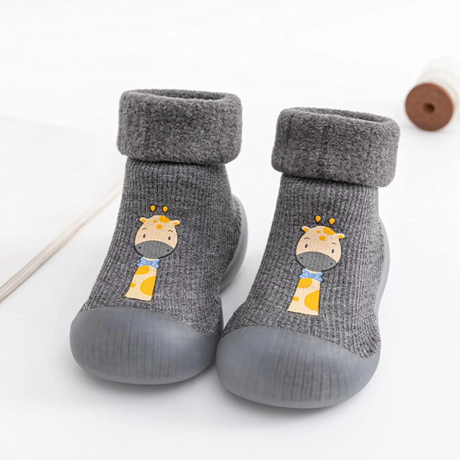 Toddler Girl Shoes,Kids Baby Boys Girls Warm Socks Shoes Knit Soft Solid Toddler Stocking Rubber Baby Slipper