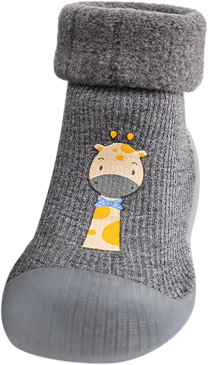 Toddler Girl Shoes,Kids Baby Boys Girls Warm Socks Shoes Knit Soft Solid Toddler Stocking Rubber Baby Slipper
