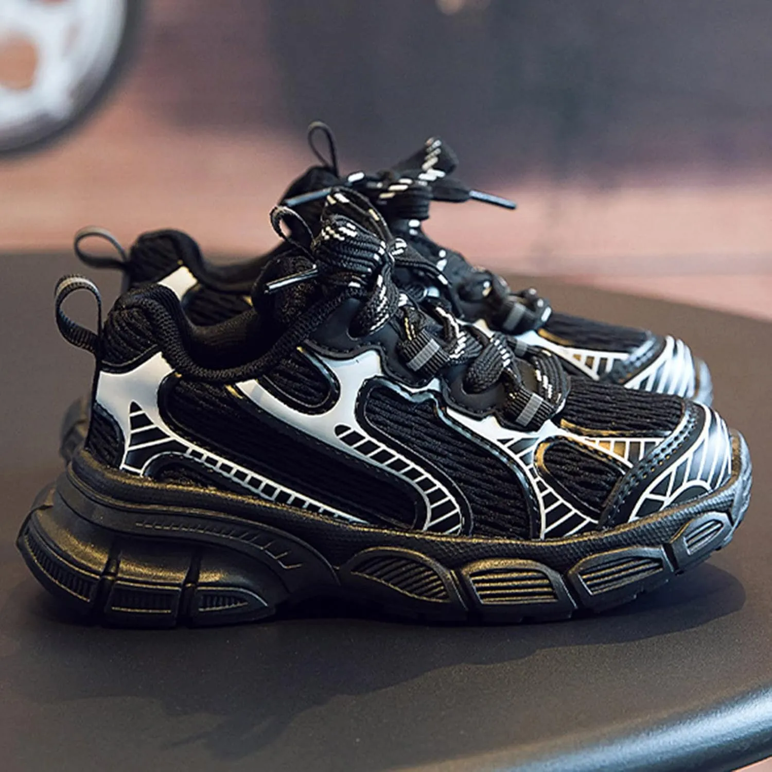 Toddler Shoes Boys Girls Tennis Shoes Kids Mesh Breathable Sneakers Non Slip Lace-up Running Athletic Sports Shoes