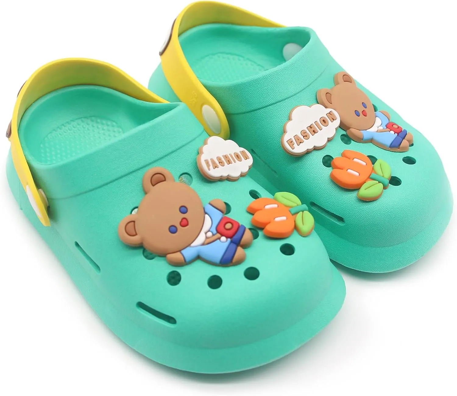 Toddler Shoes Clogs Slide Sandals for 0-8yrs Kids Unisex for Girls and Boys Garden Shoes Cartoon Slides Slip-Resistance Sandals Beach Pool Slippers