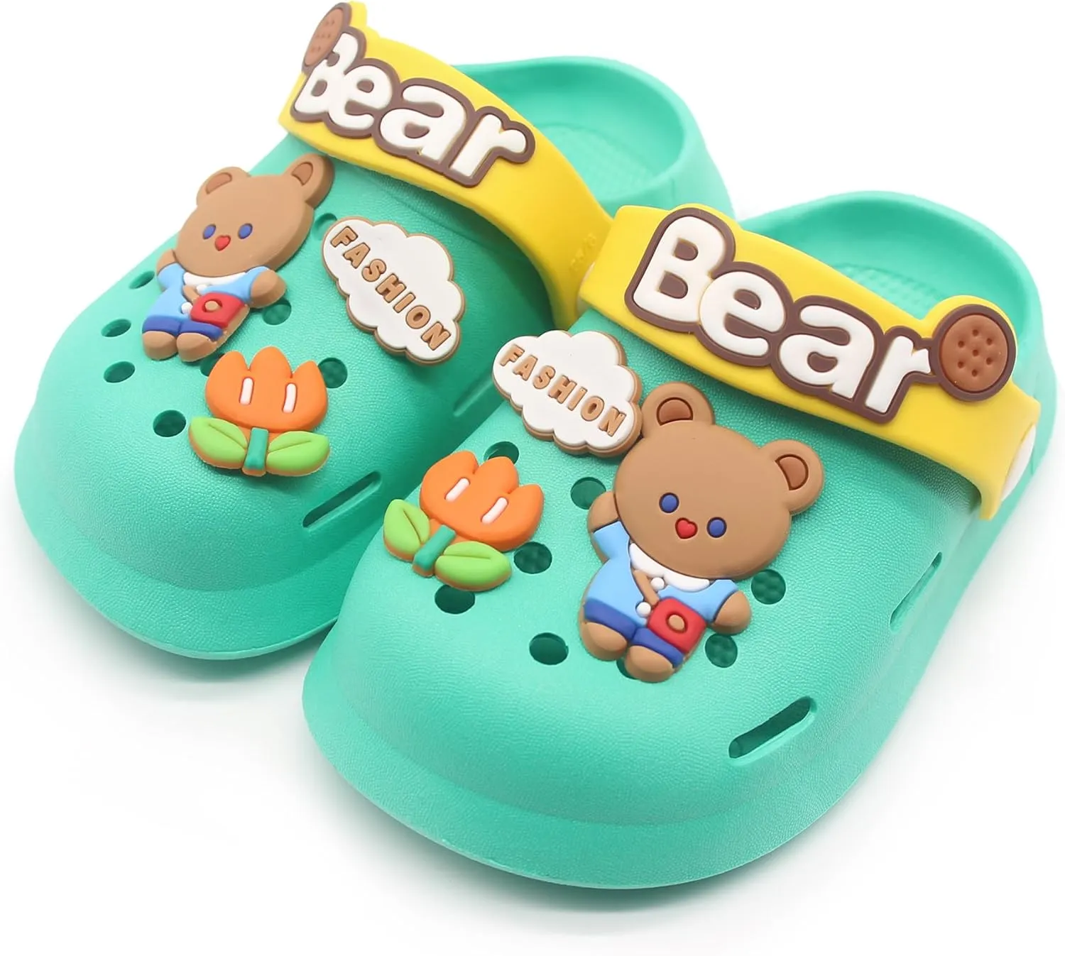Toddler Shoes Clogs Slide Sandals for 0-8yrs Kids Unisex for Girls and Boys Garden Shoes Cartoon Slides Slip-Resistance Sandals Beach Pool Slippers