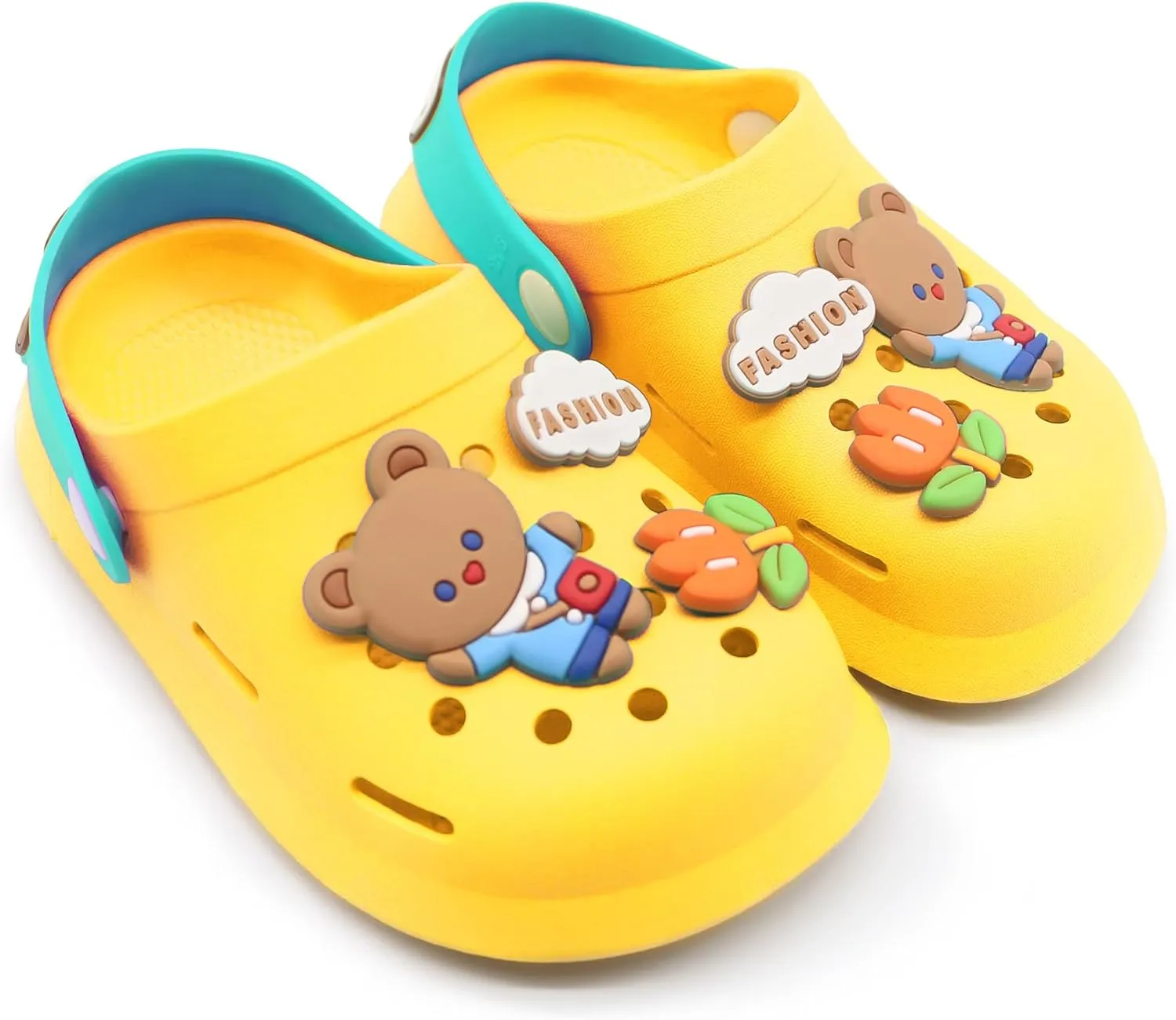 Toddler Shoes Clogs Slide Sandals for 0-8yrs Kids Unisex for Girls and Boys Garden Shoes Cartoon Slides Slip-Resistance Sandals Beach Pool Slippers