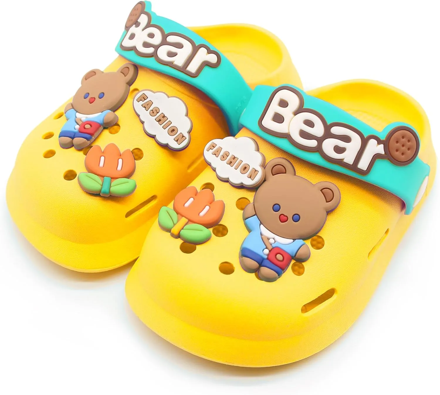 Toddler Shoes Clogs Slide Sandals for 0-8yrs Kids Unisex for Girls and Boys Garden Shoes Cartoon Slides Slip-Resistance Sandals Beach Pool Slippers