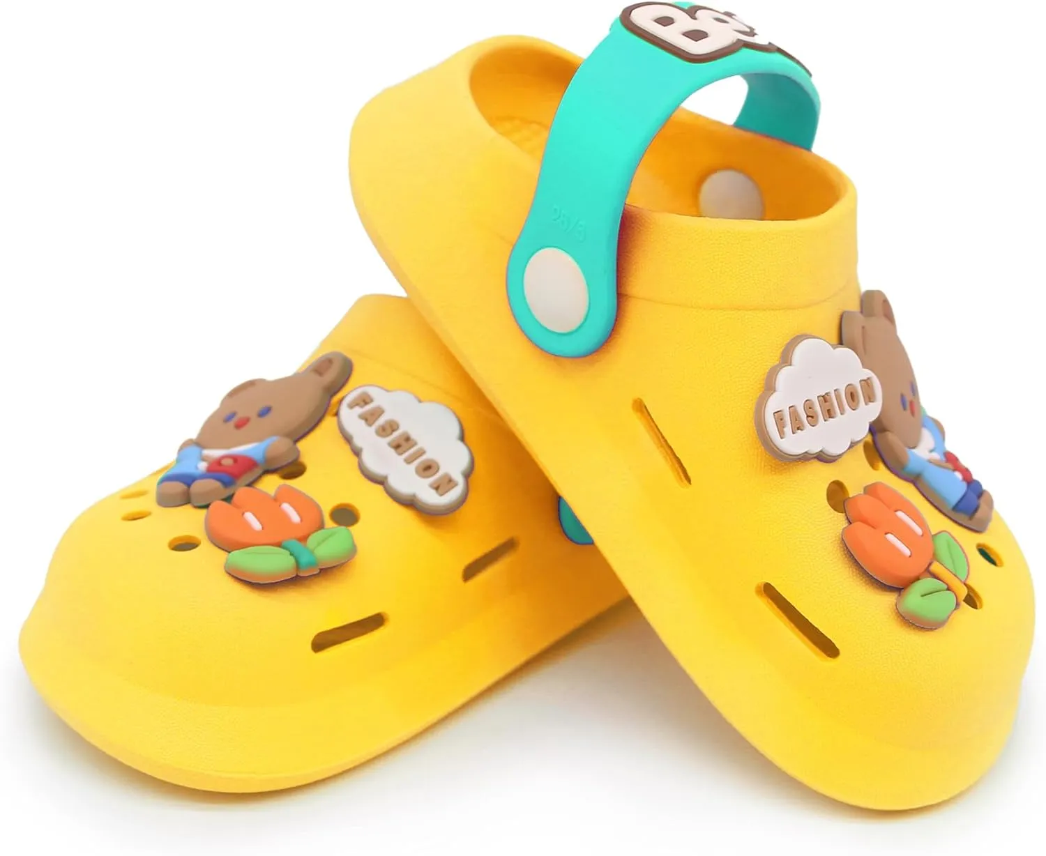 Toddler Shoes Clogs Slide Sandals for 0-8yrs Kids Unisex for Girls and Boys Garden Shoes Cartoon Slides Slip-Resistance Sandals Beach Pool Slippers
