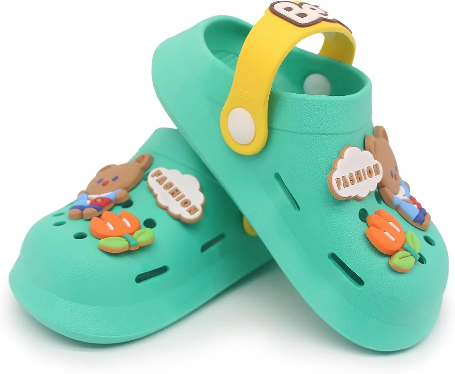 Toddler Shoes Clogs Slide Sandals for 0-8yrs Kids Unisex for Girls and Boys Garden Shoes Cartoon Slides Slip-Resistance Sandals Beach Pool Slippers