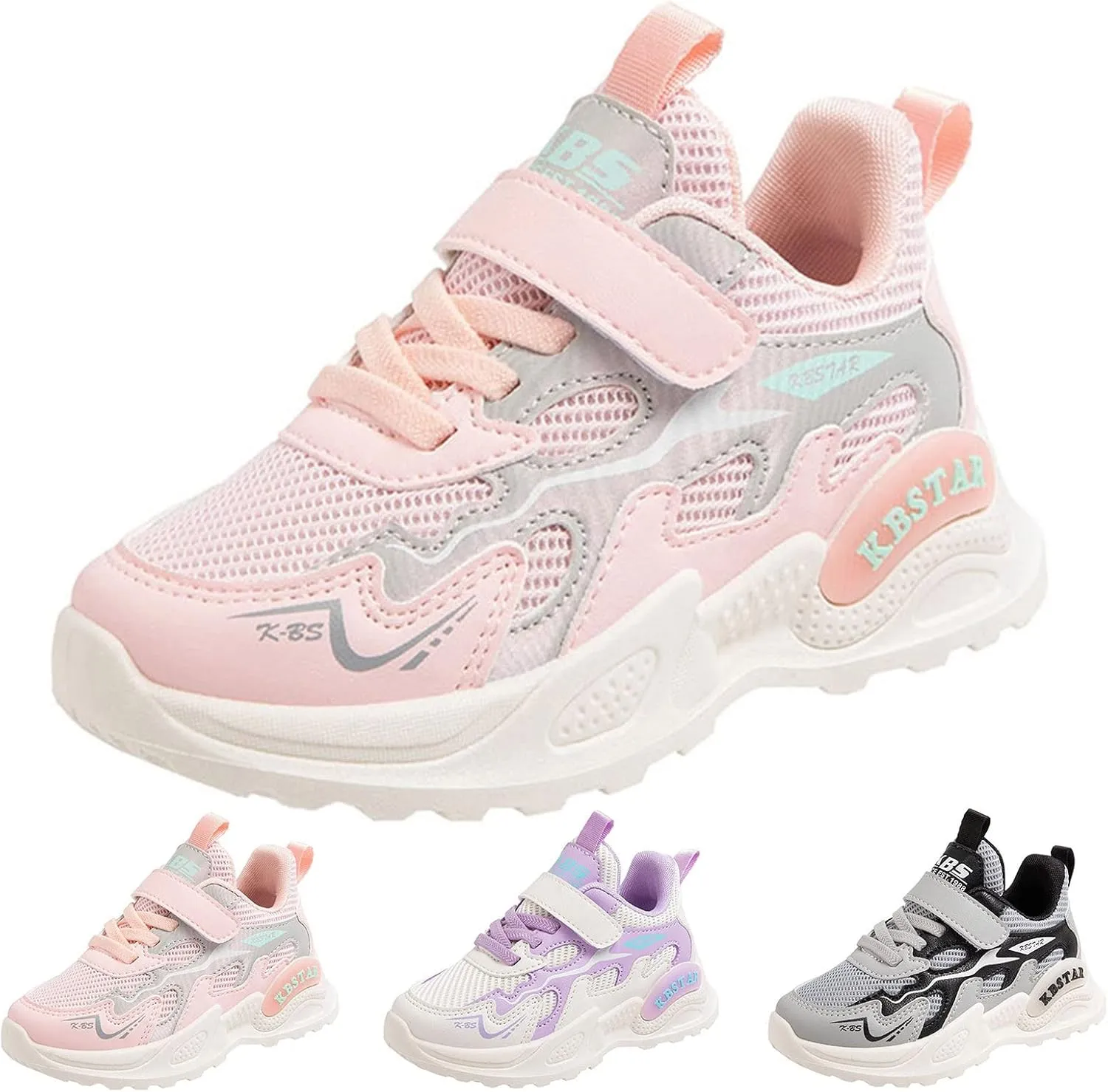 Toddler Shoes Girls Boys Non Slip Athletic Sneaker Lightweight Mesh Breathable Kids Slip on Tennis Shoes