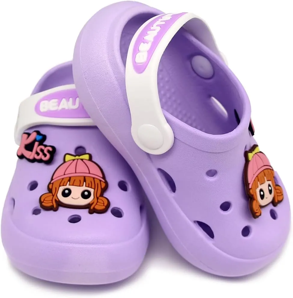 Toddler Shoes Little Kid Clogs Slide Sandals for 0-8yrs Kids Unisex Girls Shoes and Boys Shoes Garden Shoes Cartoon Slides Slip-Resistance Sandals Beach Slippers
