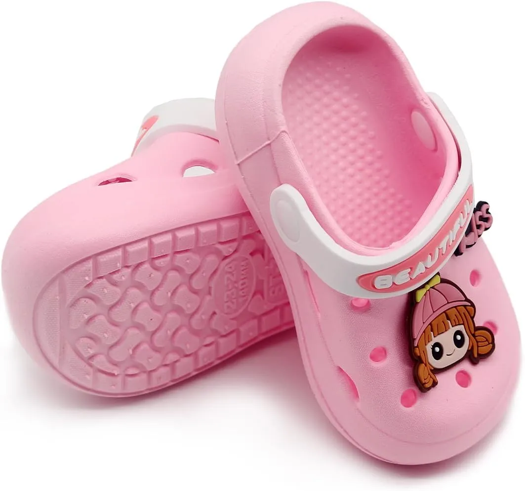 Toddler Shoes Little Kid Clogs Slide Sandals for 0-8yrs Kids Unisex Girls Shoes and Boys Shoes Garden Shoes Cartoon Slides Slip-Resistance Sandals Beach Slippers