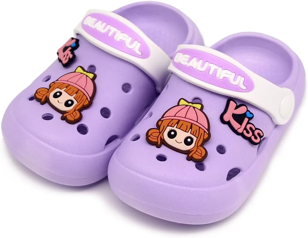 Toddler Shoes Little Kid Clogs Slide Sandals for 0-8yrs Kids Unisex Girls Shoes and Boys Shoes Garden Shoes Cartoon Slides Slip-Resistance Sandals Beach Slippers