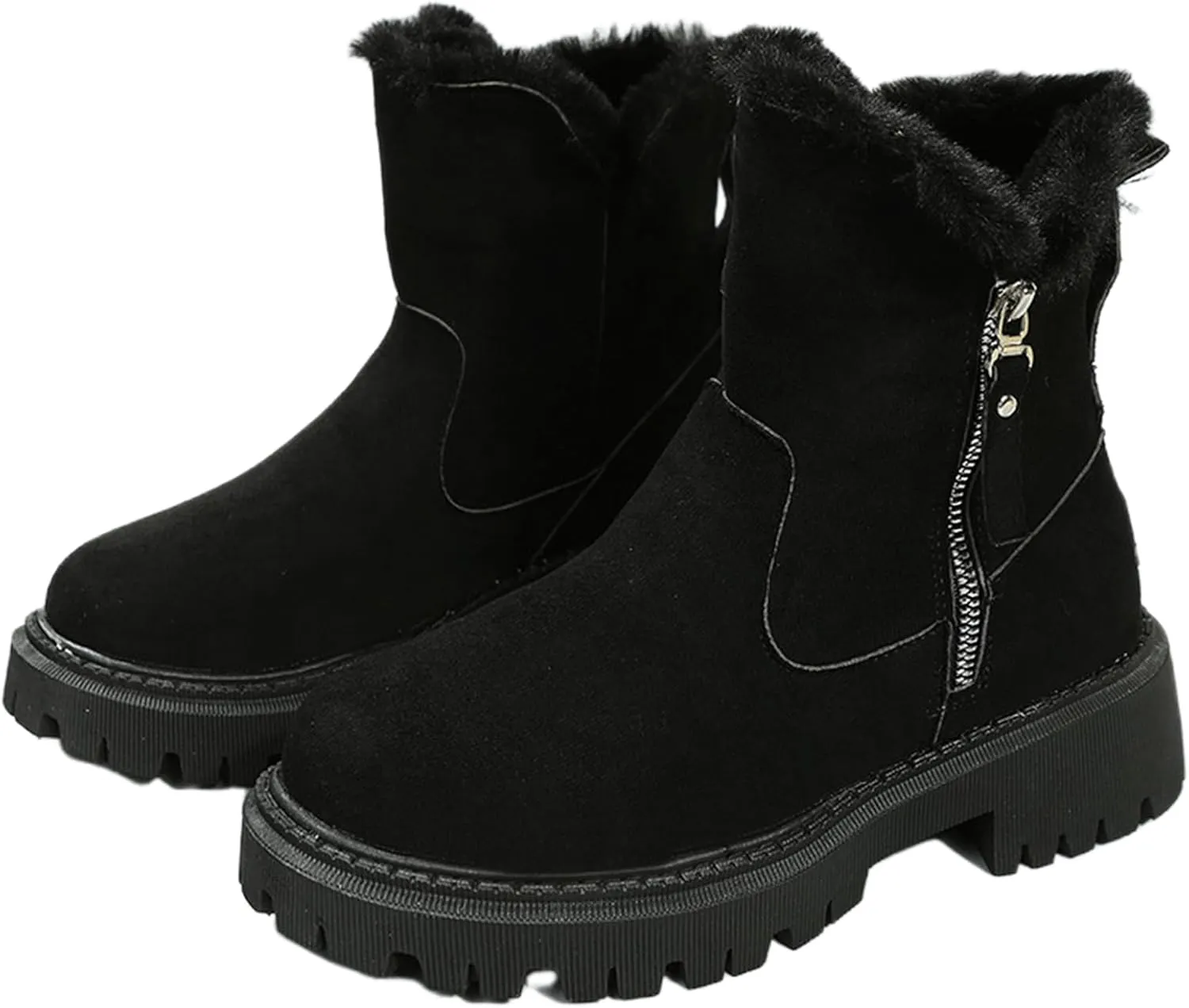 Trending Winter Boots For Women 2024 Slip On Warm Snow Ankle Booties Fashion Fur Lined Outdoor Comfort Loafers Shoes