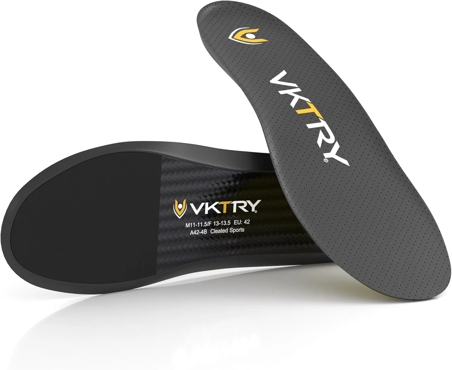 VKTRY Gold Performance InsolesCustomized Carbon Fiber Inserts, Cleated ShoesFootball, Baseball, Softball, Lacrosse, Golf & MoreRun Faster, Jump Higher, Recover Quicker, Protect Against Injury
