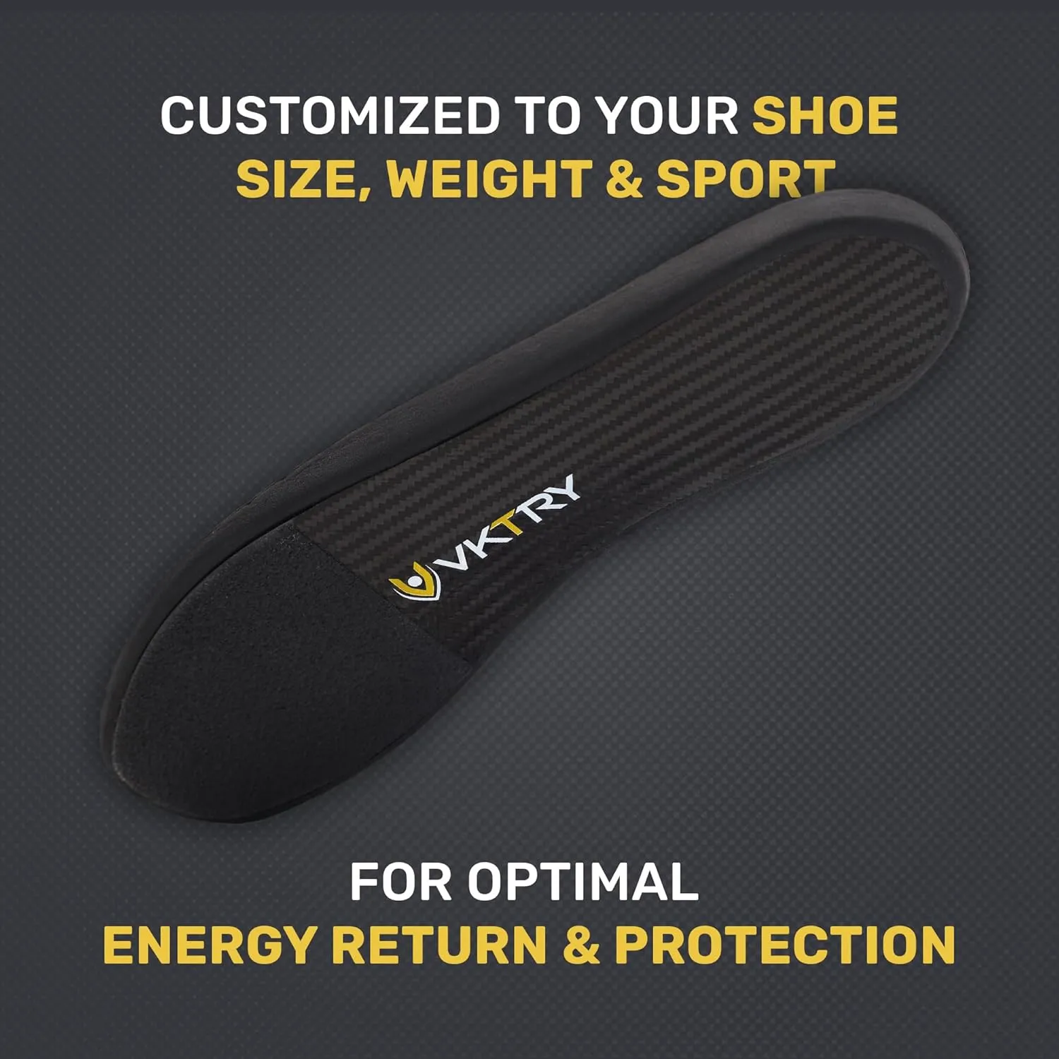 VKTRY Gold Performance InsolesCustomized Carbon Fiber Inserts, Cleated ShoesFootball, Baseball, Softball, Lacrosse, Golf & MoreRun Faster, Jump Higher, Recover Quicker, Protect Against Injury