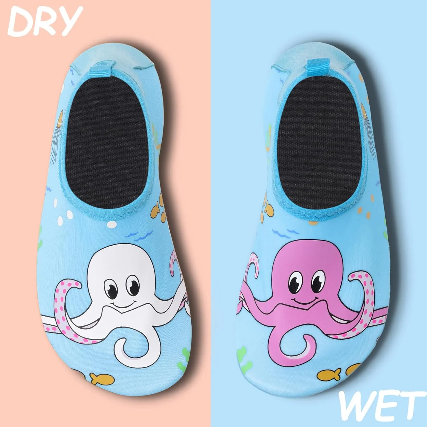 Water Shoes for Kids,Swim Shoes Boys Color Changing Cartoon,Girls Beach Shoes,Toddler Aqua Socks Zapato de Agua para Nios