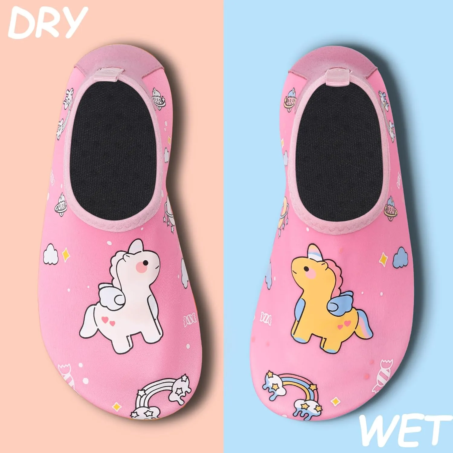 Water Shoes for Kids,Swim Shoes Boys Color Changing Cartoon,Girls Beach Shoes,Toddler Aqua Socks Zapato de Agua para Nios