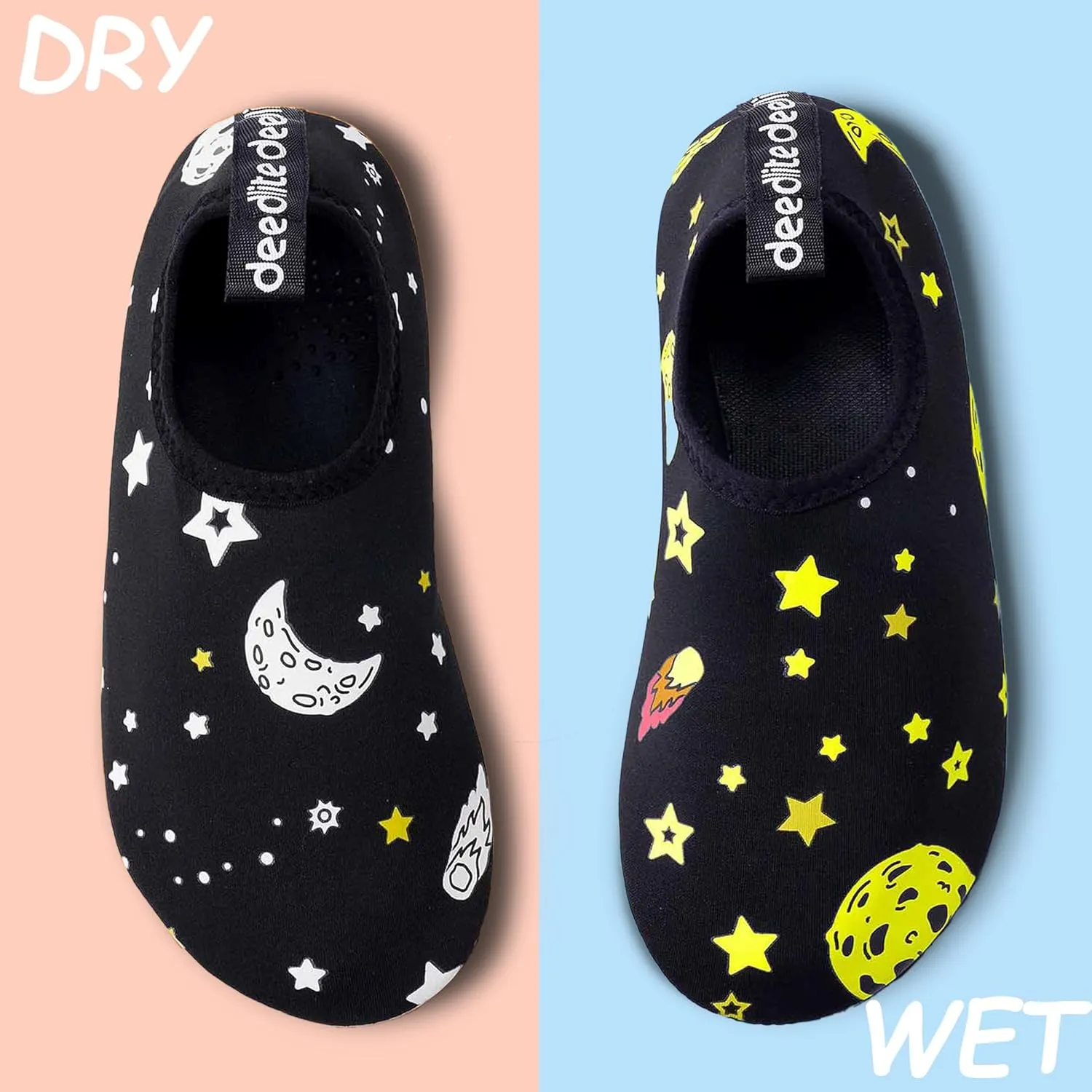 Water Shoes for Kids,Swim Shoes Boys Color Changing Cartoon,Girls Beach Shoes,Toddler Aqua Socks Zapato de Agua para Nios