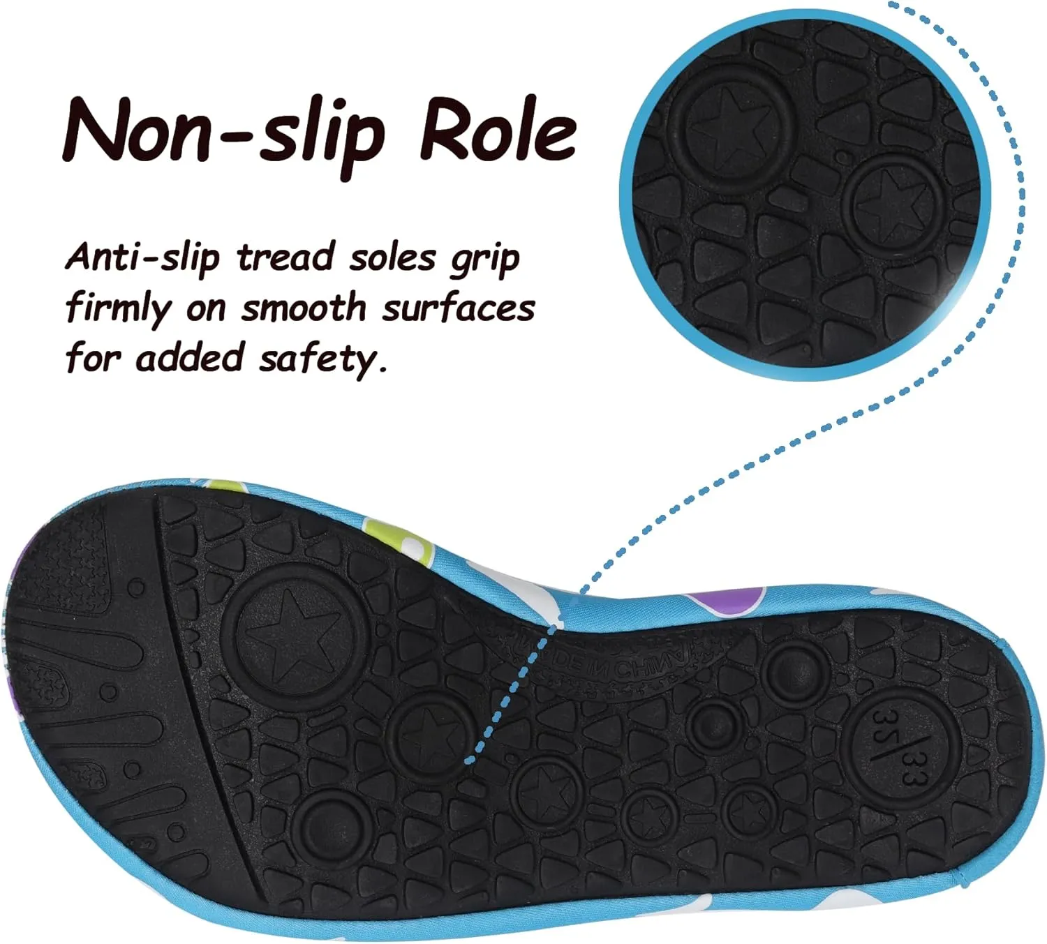 Water Shoes for Kids,Swim Shoes Boys Color Changing Cartoon,Girls Beach Shoes,Toddler Aqua Socks Zapato de Agua para Nios