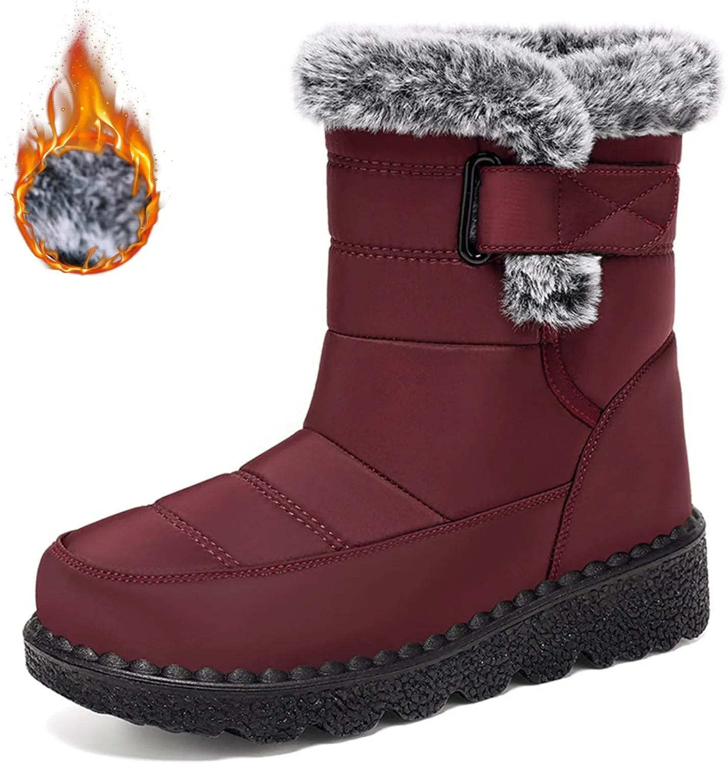 Waterpoof Snow Boots for Men Winter Boots Warm Plush Lined Men's Snow Boots Non Slip Lightweight for Outdoor Hiking