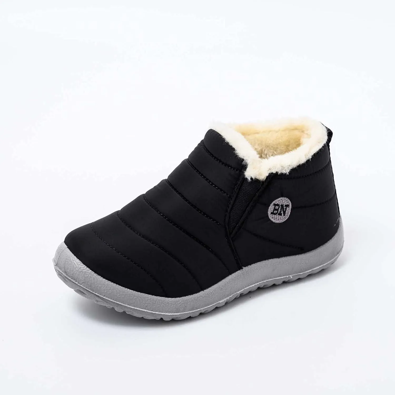 Winter Walking Shoes For Men Plush Lined Low Top Hiking Boots Non-Slip Snow Shoes For Men Casual Boots